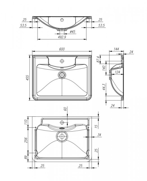 База под раковину напольная BelBagno ALBANO-600-2C-PIA-BL