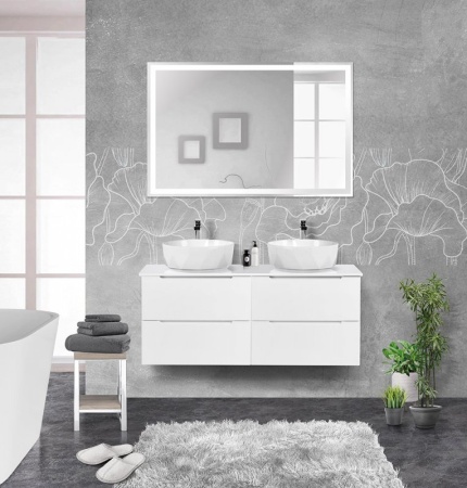 Столешница из МДФ с двумя отверстиями под раковину и с двумя отверстиями под смеситель, 1204x462x19 