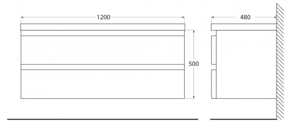 Раковина из искусственного мрамора, 1200x480x140 BelBagno EA-1200-LVB