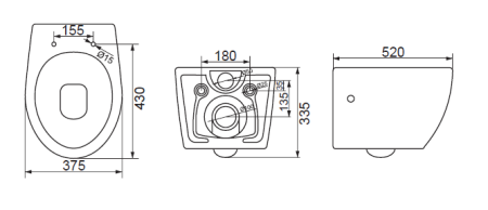 Унитаз подвесной с сиденьем BelBagno PROSPERO + Система инсталляции для унитазов с кнопкой смыва BB0 Унитаз подвесной с сиденьем BelBagno PROSPERO + Система инсталляции для унитазов с кнопкой смыва BB0