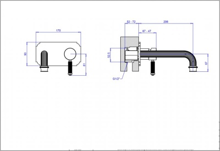Встраиваемый смеситель для раковины однорычажный Cezares APHRODITE-BLSM2-01-Bi