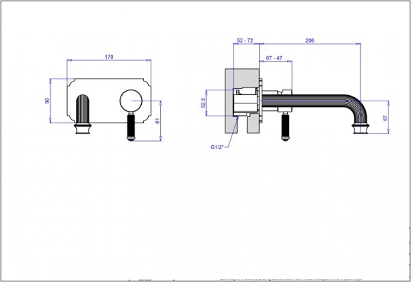 Встраиваемый смеситель для раковины однорычажный Cezares APHRODITE-BLSM2-01-Bi