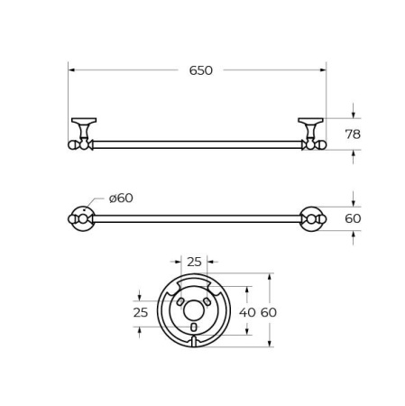 Полотенцедержатель ART&MAX ANTIC CRYSTAL AM-E-2624SJ-Br