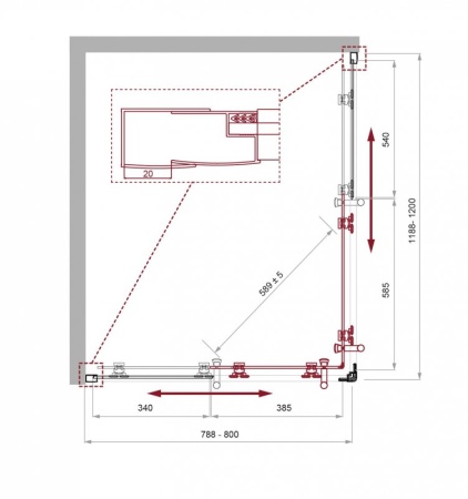 Душевой уголок BELBAGNO UNO-195-AH-2 UNO-195-AH-2-120/90-C-Cr Душевой уголок BELBAGNO UNO-195-AH-2 UNO-195-AH-2-120/90-C-Cr