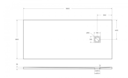 Поддон из искусственного мрамора BelBagno TRAY-MR-UNO-AH TRAY-MR-UNO-AH-120/90-35-NERO-CR