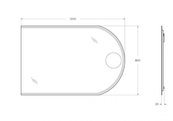 Зеркало с увеличительным зеркалом, со встроенной LED подсветкой, системой Антизапотевания, реверсивн