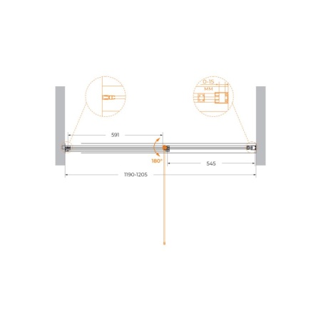 Душевая дверь CEZARES URBAN-B-12-130-C-NERO