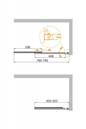 Душевая шторка на ванну CEZARES SLIDER-VF-11-90/150-P-Cr