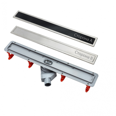 Линейный трап CONFLUO PREMIUM LINE WITH BLACK GLASS 450, двухсторонняя модель PESTAN 13000291