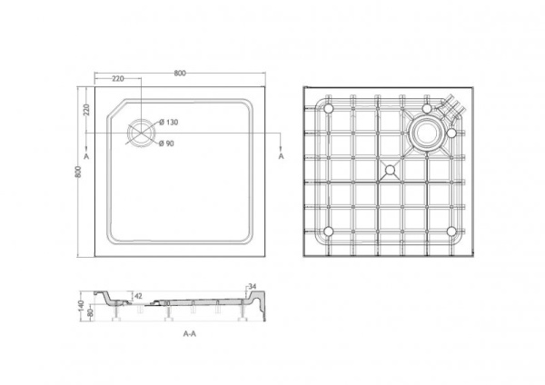Поддон SMC CEZARES TRAY-SMC-A-90-550-150-W
