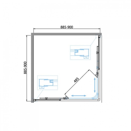 Душевой уголок BelBagno DUE-A-2-90-P-Cr