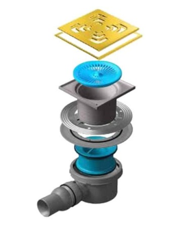 Душевой трап Pestan Confluo Standard Square 4 Mask Gold Cezares 13000147