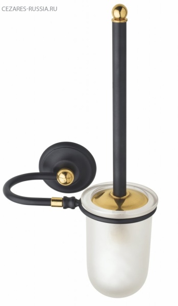Держатель щетки подвесной, матовое стекло, цвет черный /Античное золото ART&MAX AM-2145-Nero/Do-Ant
