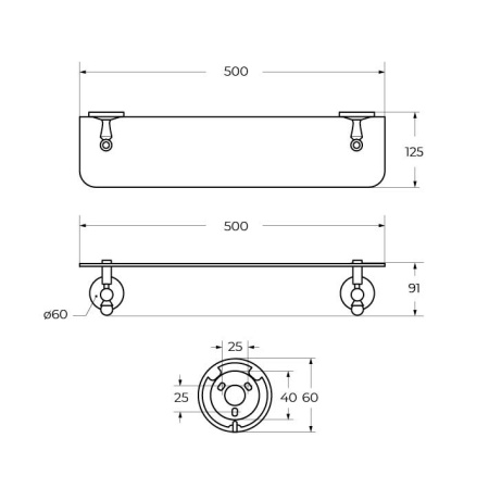 Полка стеклянная ART&MAX ANTIC CRYSTAL AM-E-2682CSJ-Cr