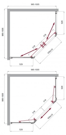 Душевой уголок BelBagno UNO-195-P-2-100-C-Cr
