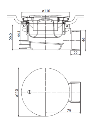 Сифон для душевых поддонов с гидрозатвором универсальный CEZARES CZR-01-90