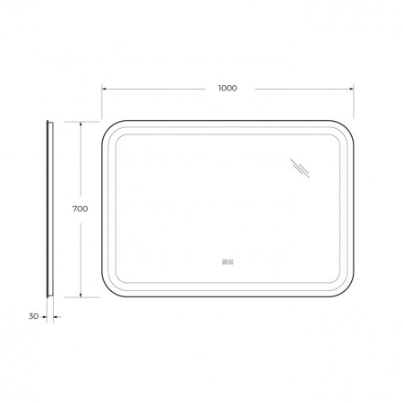 Зеркало Cezares CZR-SPC-STYLUS-1400-700-TCH-WARM