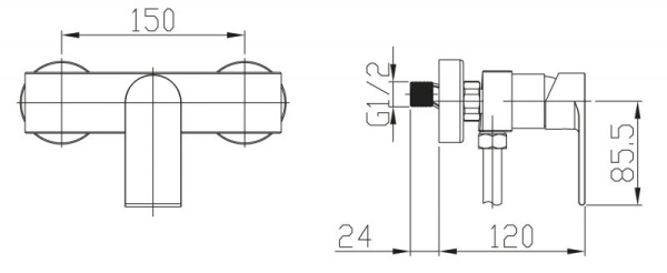 Смеситель для душа BelBagno NOV-ESDM-IN Смеситель для душа BelBagno NOV-ESDM-IN