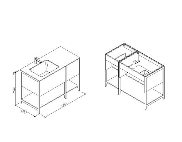 Тумба с раковиной AltroBagno Forlì 1200 Тумба с раковиной AltroBagno Forlì 1200