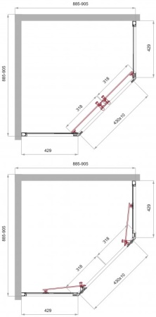 Душевой уголок BelBagno UNO-195-P-2-100-C-Cr