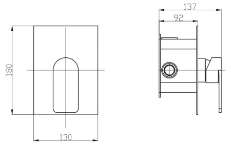 Встраиваемый смеситель для душа BelBagno NOVA NOV-DASM-IN Встраиваемый смеситель для душа BelBagno NOVA NOV-DASM-IN