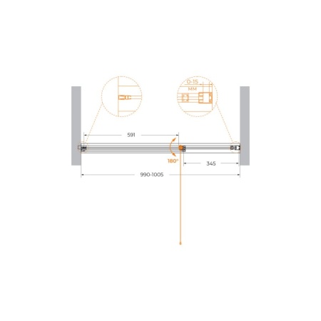 Душевая дверь CEZARES URBAN-B-12-130-C-NERO