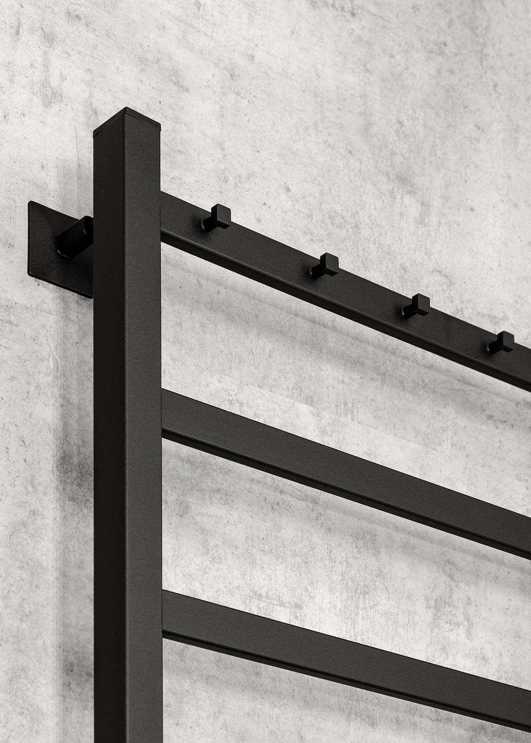 Полотенцесушитель электрический Chromix Porto 50x80 П6 MB с сухим теном с крючками универсальное под Полотенцесушитель электрический Chromix Porto 50x80 П6 MB с сухим теном с крючками универсальное под