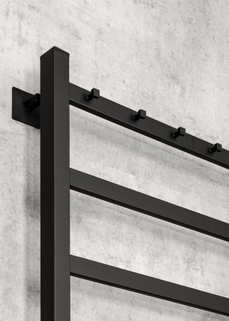 Полотенцесушитель электрический Chromix Porto 50x80 П6 MB с сухим теном с крючками универсальное под Полотенцесушитель электрический Chromix Porto 50x80 П6 MB с сухим теном с крючками универсальное под