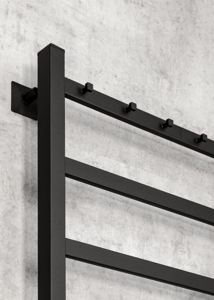 Полотенцесушитель электрический Chromix Porto 50x80 П6 MB с сухим теном с крючками универсальное под Полотенцесушитель электрический Chromix Porto 50x80 П6 MB с сухим теном с крючками универсальное под