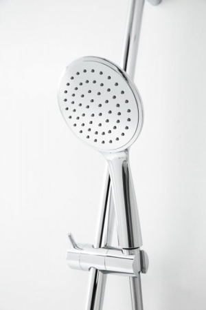 Душевая стойка телескопическая, с изливом с верхним и ручным душем Cezares LEAF-CVDA-30-SS