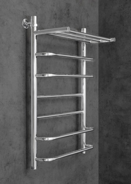 Полотенцесушитель водяной Chromix Brugg 50x80 П6 Cr с верхней полкой Полотенцесушитель водяной Chromix Brugg 50x80 П6 Cr с верхней полкой