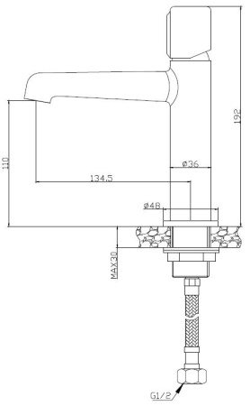Смеситель для раковины BelBagno UNO UNO-LVM-NERO