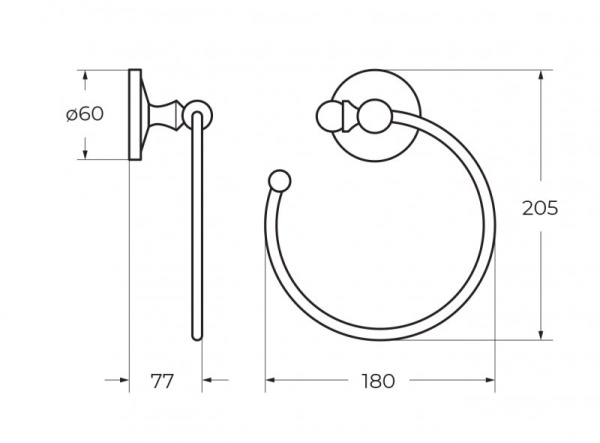 Полотенцедержатель подвесной ART&MAX AM-2680AL Полотенцедержатель подвесной ART&MAX AM-2680AL