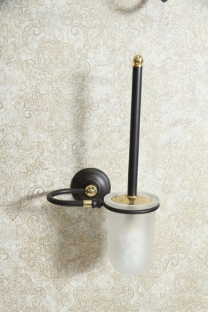 Держатель щетки подвесной, матовое стекло, цвет черный /Античное золото ART&MAX AM-2145-Nero/Do-Ant