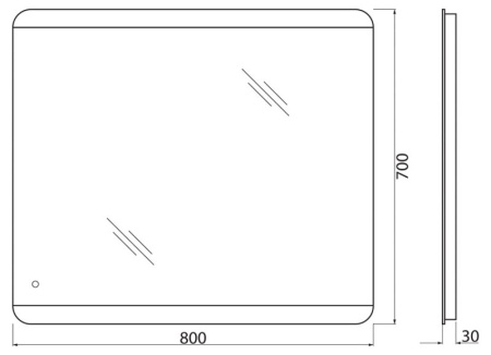 Зеркало BelBagno SPC-CEZ-700-600-LED-TCH