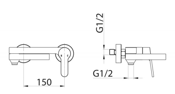 Смеситель для ванны и душа BelBagno DELTA DEL-VASM-IN