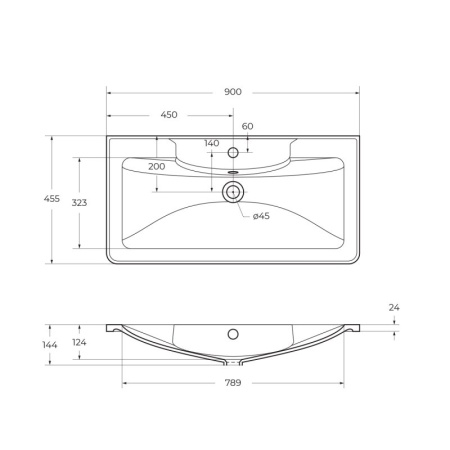 База под раковину напольная BelBagno ACQUA-900-2C-PIA-BL