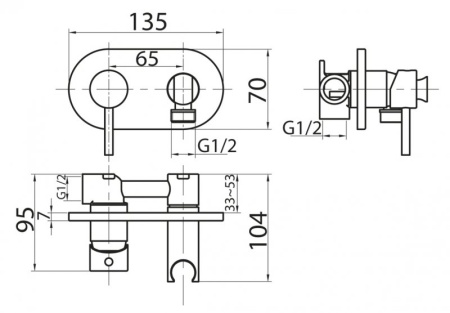 Смеситель для гигиенического душа Cezares CZR-DA5-01 Смеситель для гигиенического душа Cezares CZR-DA5-01