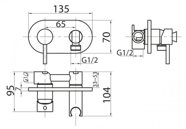 Смеситель для гигиенического душа Cezares CZR-DA5-01 Смеситель для гигиенического душа Cezares CZR-DA5-01