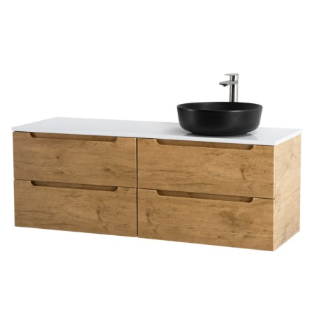 Столешница из МДФ с двумя отверстиями под раковину и с двумя отверстиями под смеситель, 1204x462x19 