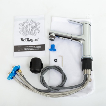 Смеситель для раковины с выдвижным изливом BelBagno BB-LVMD-NERO-W0