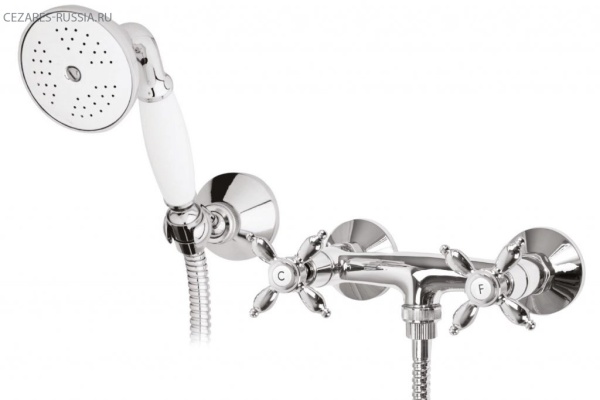 Смеситель для душа с ручным душем, шлангом и держателем Cezares NOSTALGIA-D-03/24-M Смеситель для душа с ручным душем, шлангом и держателем Cezares NOSTALGIA-D-03/24-M