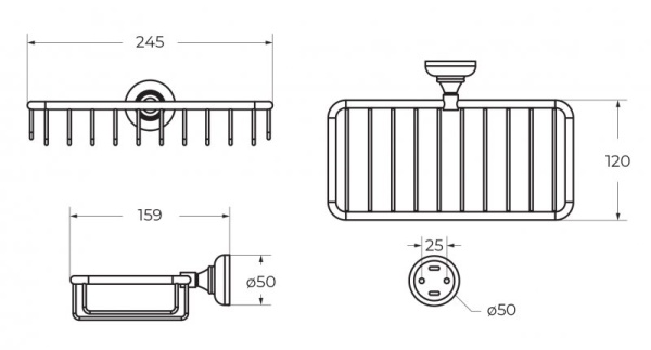 Мыльница подвесная Cezares APHRODITE-SODD-03/24
