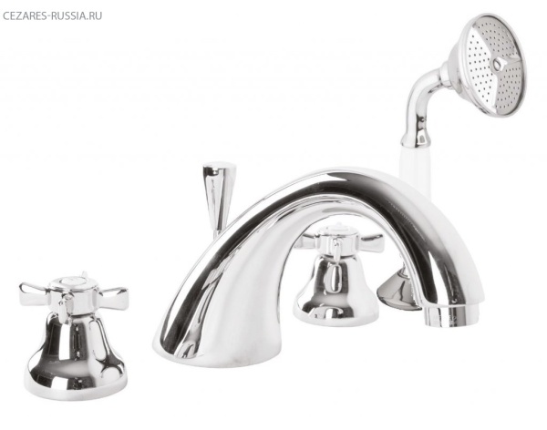 Смеситель на борт ванны с ручным выдвижным душем Cezares LORD-BVD-03/24-Bi Смеситель на борт ванны с ручным выдвижным душем Cezares LORD-BVD-03/24-Bi