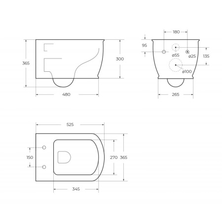 Чаша подвесного унитаза BelBagno PRADO BB10150CH Чаша подвесного унитаза BelBagno PRADO BB10150CH
