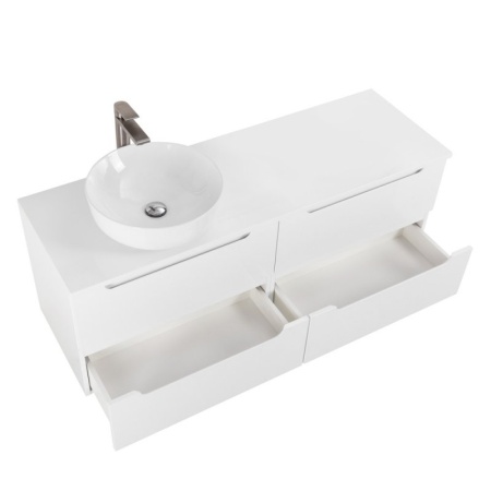 Столешница из МДФ с двумя отверстиями под раковину и с двумя отверстиями под смеситель, 1204x462x19 