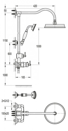 Душевая стойка CEZARES LIBERTY-F-CD-T-01