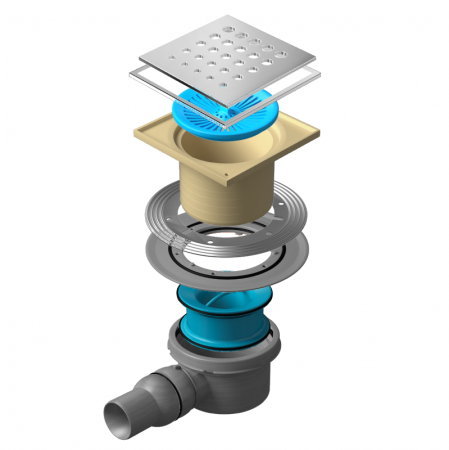 Точечный трап 150х150 мм CONFLUO STANDARD DROPS 1 MASK, металл с перфорацией Drops (Капли), с рамкой