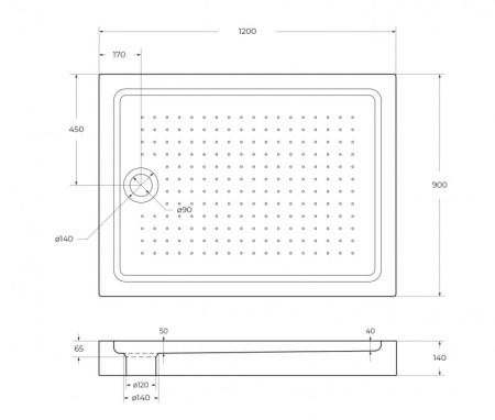 Акриловый поддон BelBagno TRAY-BB-AH-120/100-15-W