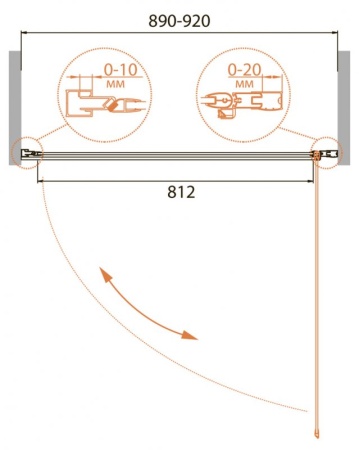 Душевая дверь в нишу CEZARES RELAX-B-1 RELAX-B-1-90-P-Bi-R